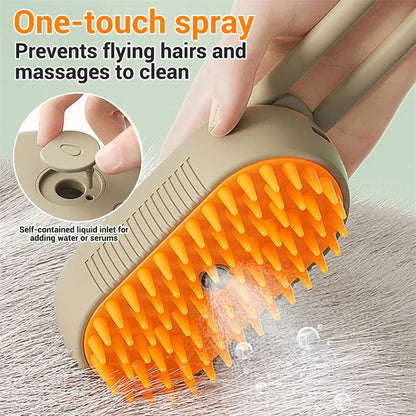 3 In 1 Electric Spray Cat Steam Brush