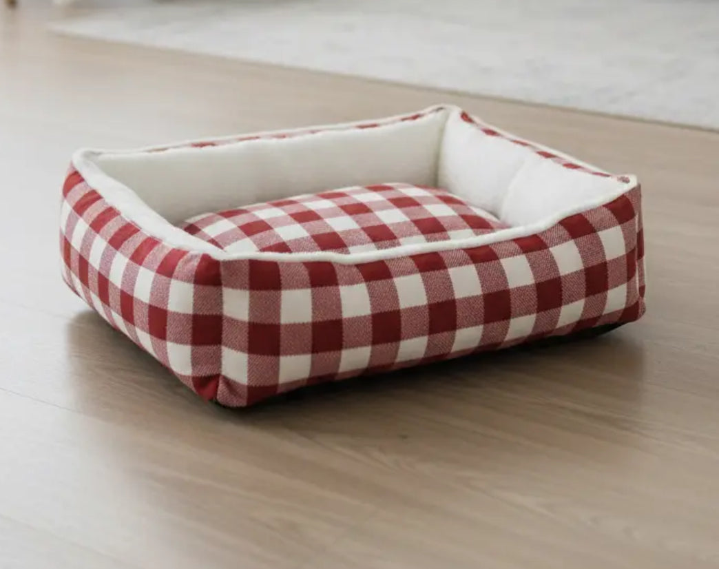Classic Plaid Pet Bed (Removable & Washable)