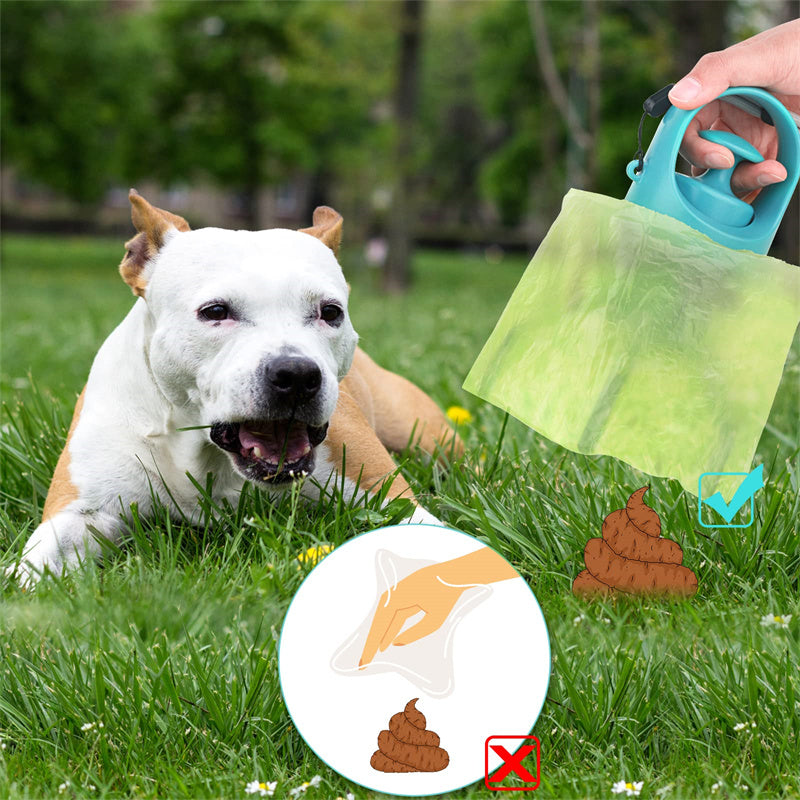 Portable Dog Poop Scooper With Built-in Dispenser
