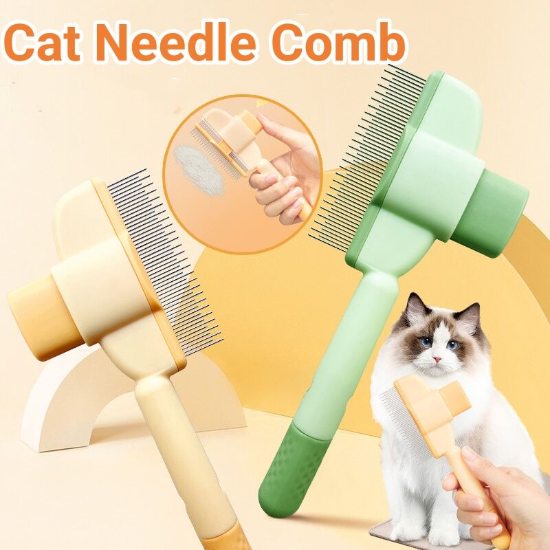 Professional Cat Pet Needled Comb With Release Button