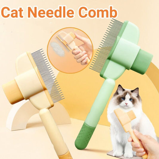 Professional Cat Pet Needled Comb With Release Button